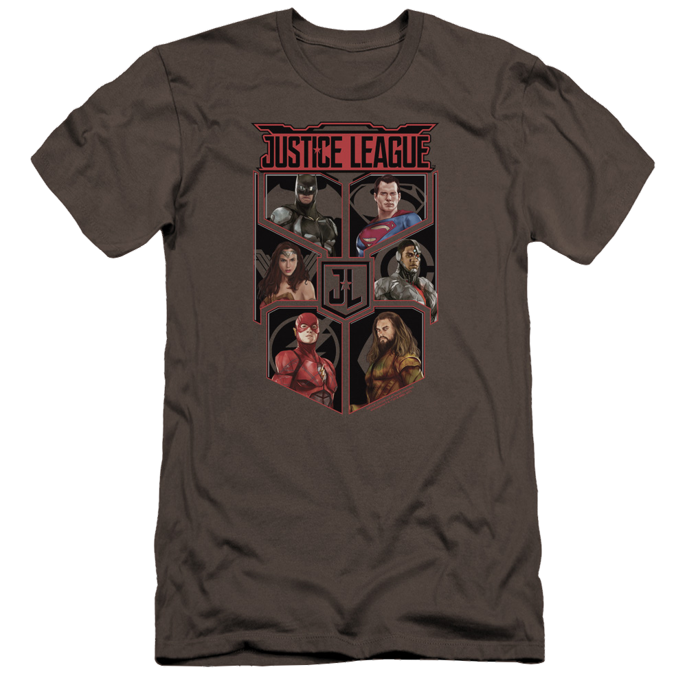 Justice League League Of Six Men's Premium Slim Fit T-Shirt Men's Premium Slim Fit T-Shirt Justice League   