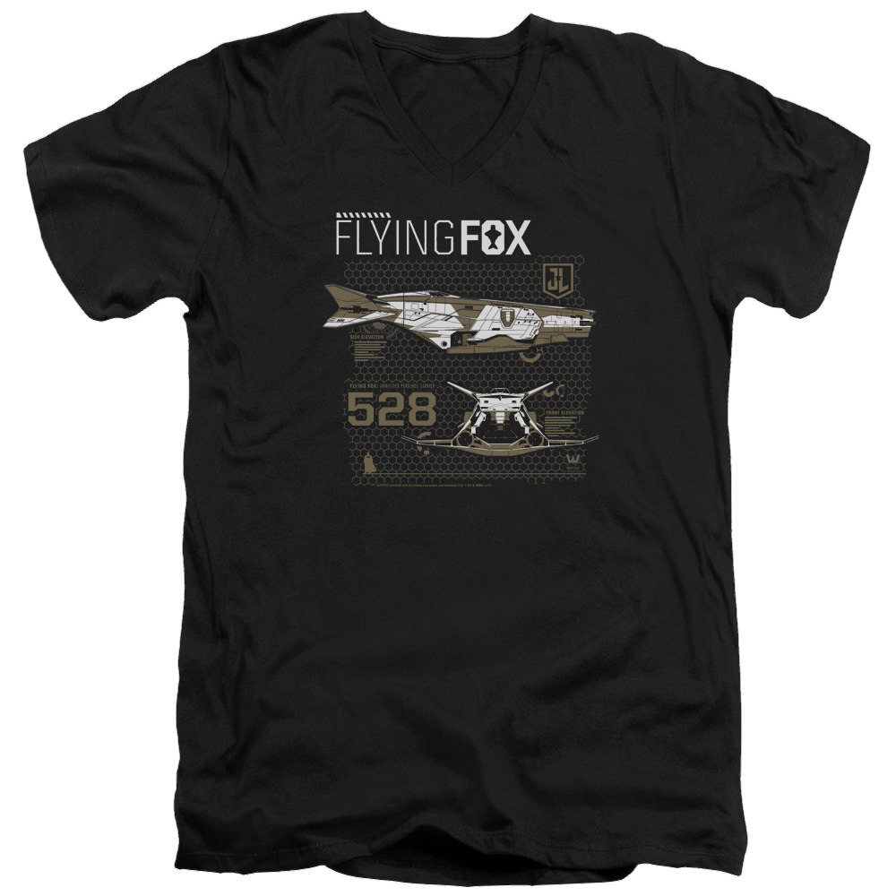Justice League Flying Fox Men's V-Neck T-Shirt Men's V-Neck T-Shirt Justice League   