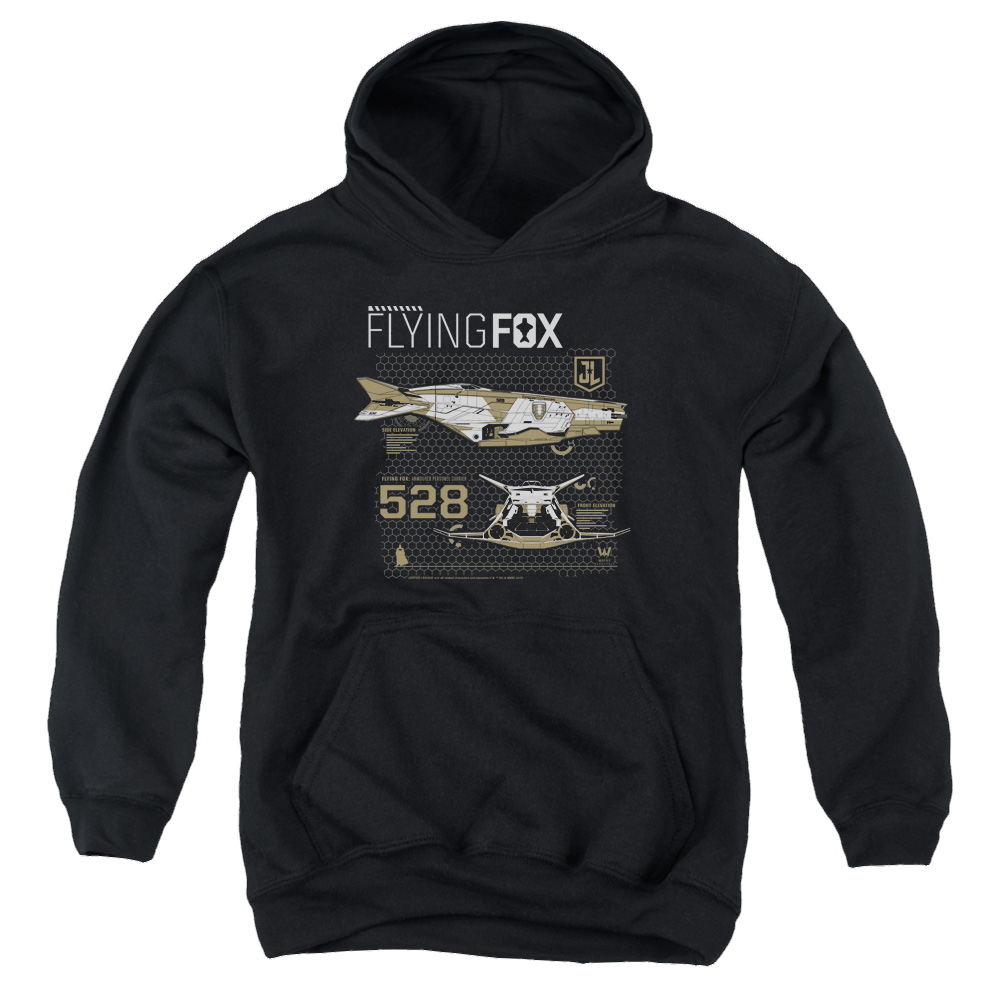 Justice League Movie Flying Fox - Youth Hoodie Youth Hoodie (Ages 8-12) Justice League   