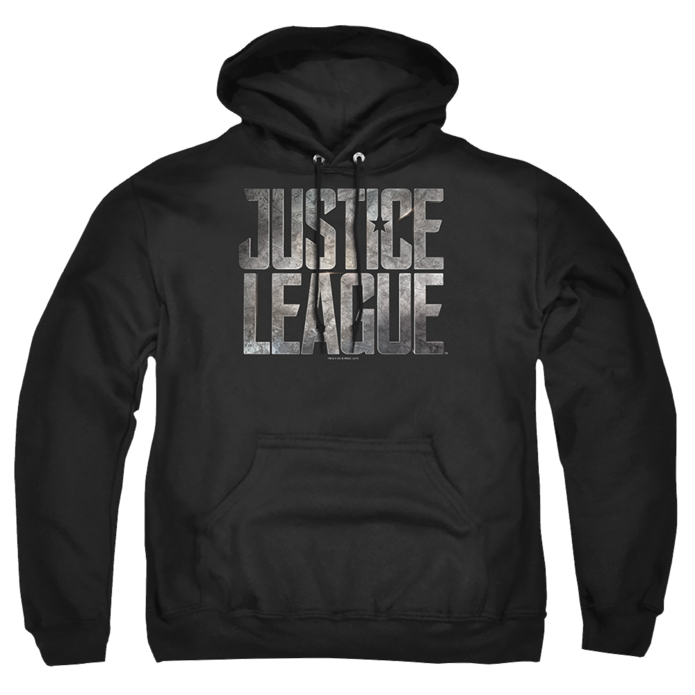 Justice League Metal Logo Pullover Hoodie Pullover Hoodie Justice League   