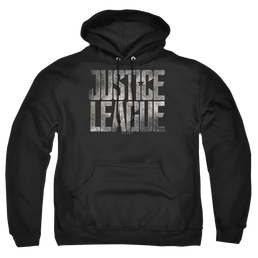 Justice League Metal Logo Pullover Hoodie Pullover Hoodie Justice League   