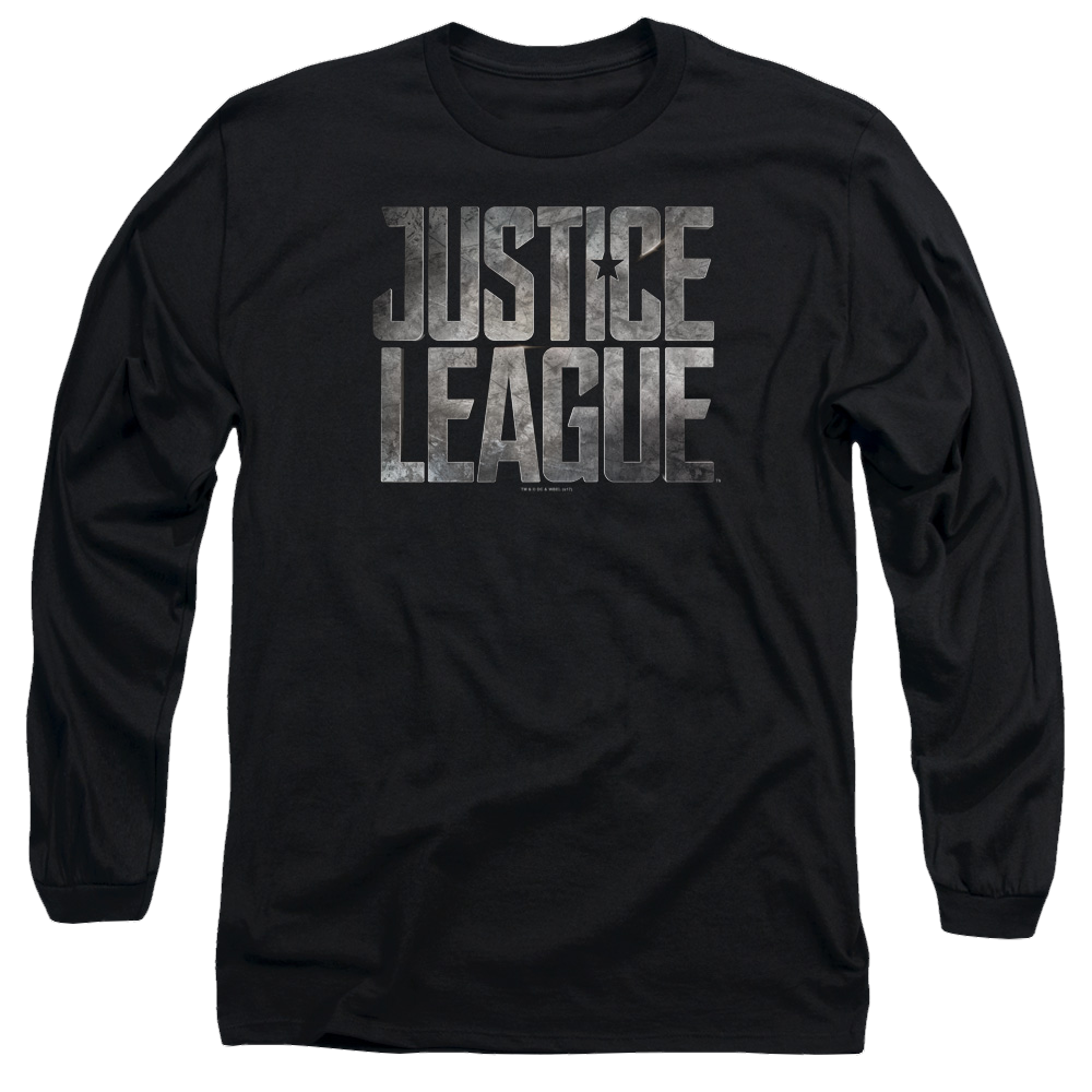 Justice League Metal Logo Men's Long Sleeve T-Shirt Men's Long Sleeve T-Shirt Justice League   