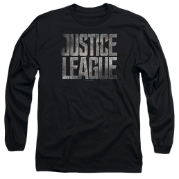 Justice League Metal Logo Men's Long Sleeve T-Shirt Men's Long Sleeve T-Shirt Justice League   