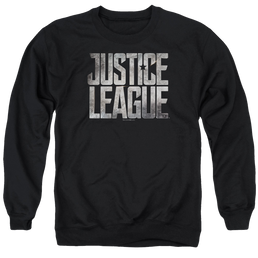 Justice League Metal Logo Men's Crewneck Sweatshirt Men's Crewneck Sweatshirt Justice League   