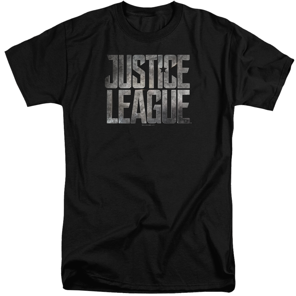 Justice League Metal Logo Men's Tall Fit T-Shirt Men's Tall Fit T-Shirt Justice League   