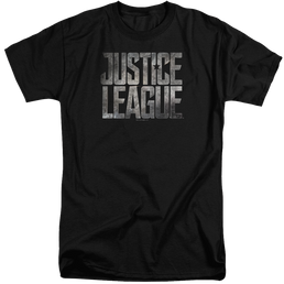Justice League Metal Logo Men's Tall Fit T-Shirt Men's Tall Fit T-Shirt Justice League   