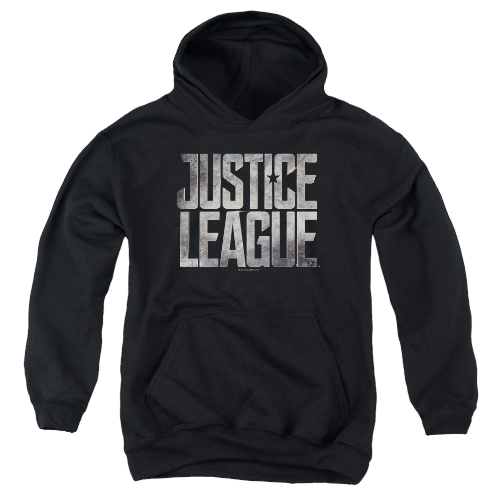 Justice League Movie Metal Logo - Youth Hoodie Youth Hoodie (Ages 8-12) Justice League   
