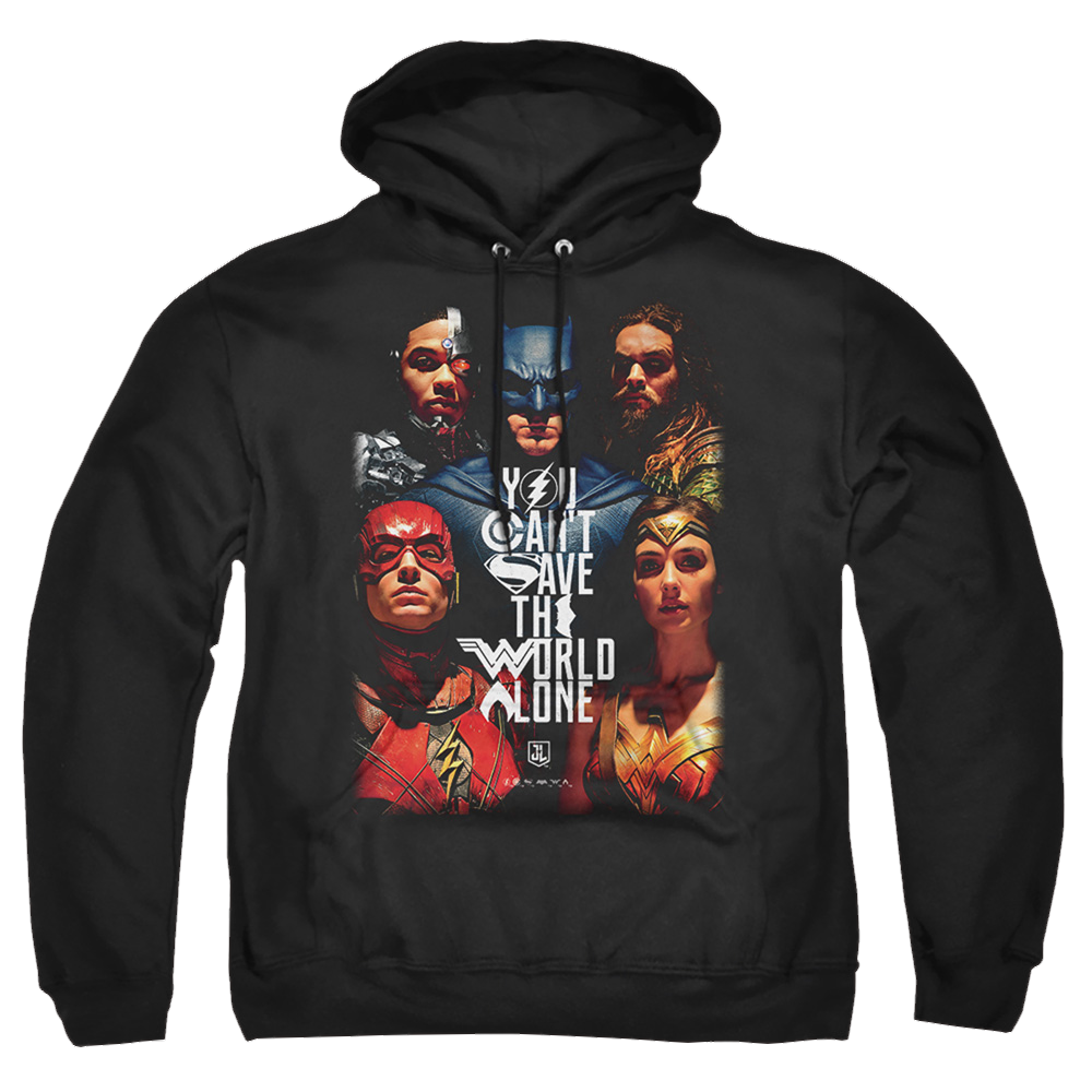 Justice League Save The World Poster Pullover Hoodie Pullover Hoodie Justice League   