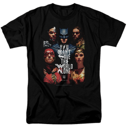 Justice League Save The World Poster Men's Regular Fit T-Shirt Men's Regular Fit T-Shirt Justice League   