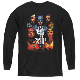 Justice League Movie Save The World Poster - Youth Long Sleeve T-Shirt Youth Long Sleeve T-Shirt Justice League   