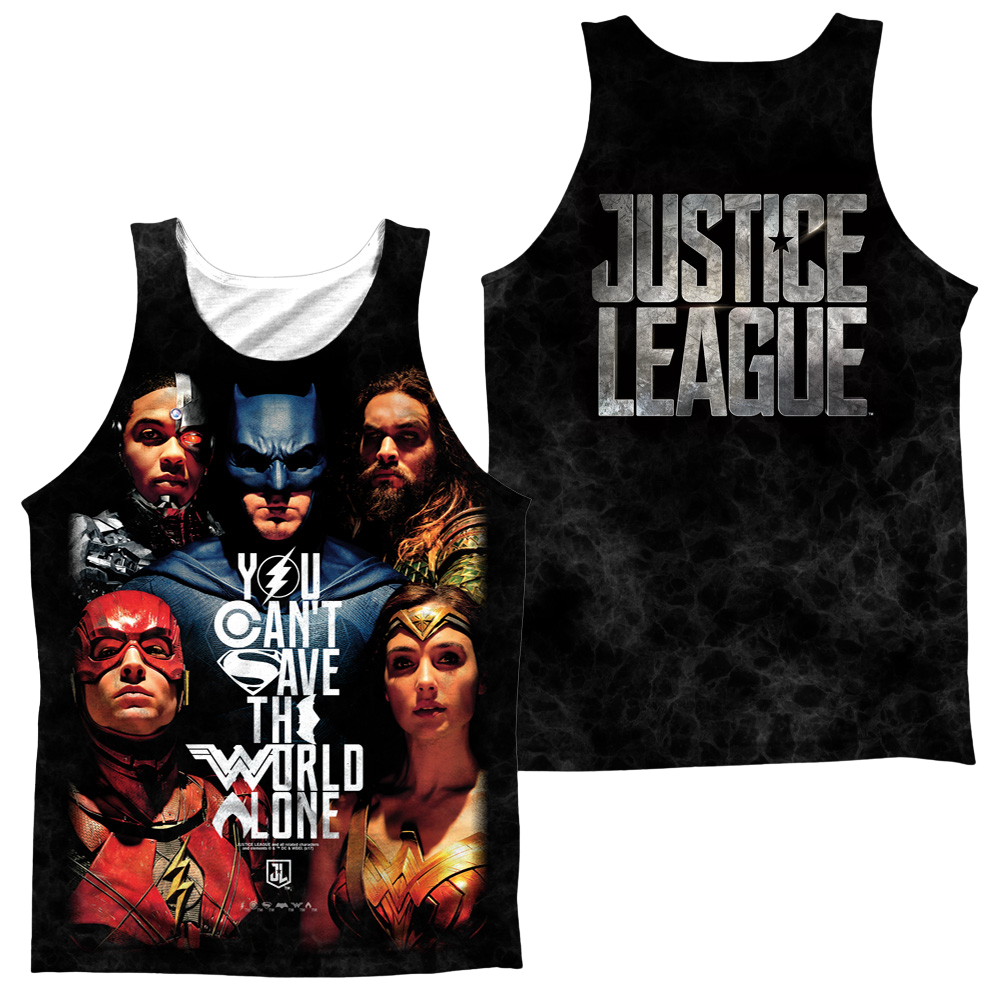 Justice League Save The World Poster Men's All Over Print Tank Men's All Over Print Tank Justice League   