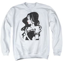 Justice League Profile Men's Crewneck Sweatshirt Men's Crewneck Sweatshirt Justice League   