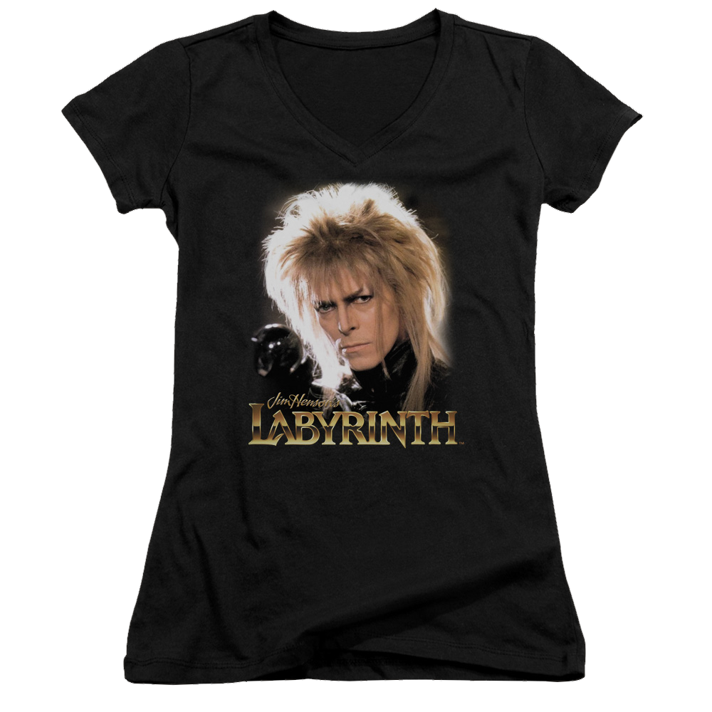 Labyrinth Jareth Juniors V-Neck T-Shirt Juniors V-Neck T-Shirt Labyrinth   