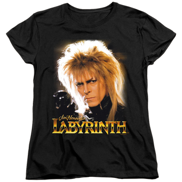 Black women's t-shirt with Labyrinth Jareth graphic