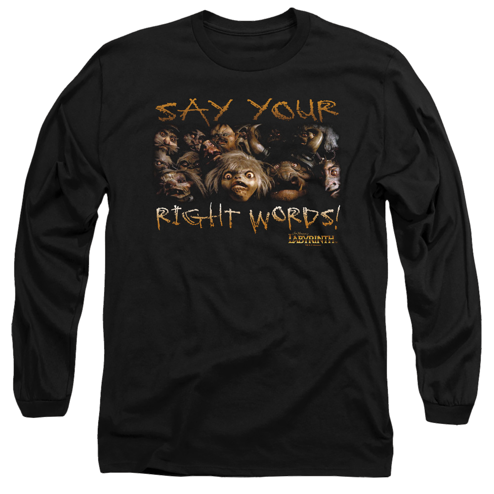Labyrinth Say Your Right Words Men's Long Sleeve T-Shirt Men's Long Sleeve T-Shirt Labyrinth   