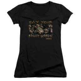 Labyrinth Say Your Right Words Juniors V-Neck T-Shirt Juniors V-Neck T-Shirt Labyrinth   