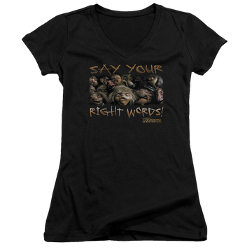Labyrinth Say Your Right Words Juniors V-Neck T-Shirt Juniors V-Neck T-Shirt Labyrinth   
