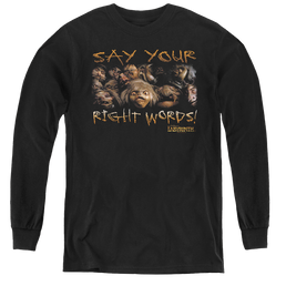 Labyrinth Say Your Right Words - Youth Long Sleeve T-Shirt Youth Long Sleeve T-Shirt Labyrinth   