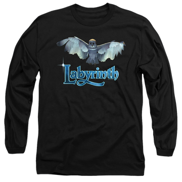 Black men's long sleeve t-shirt with Labyrinth Title Sequence graphic
