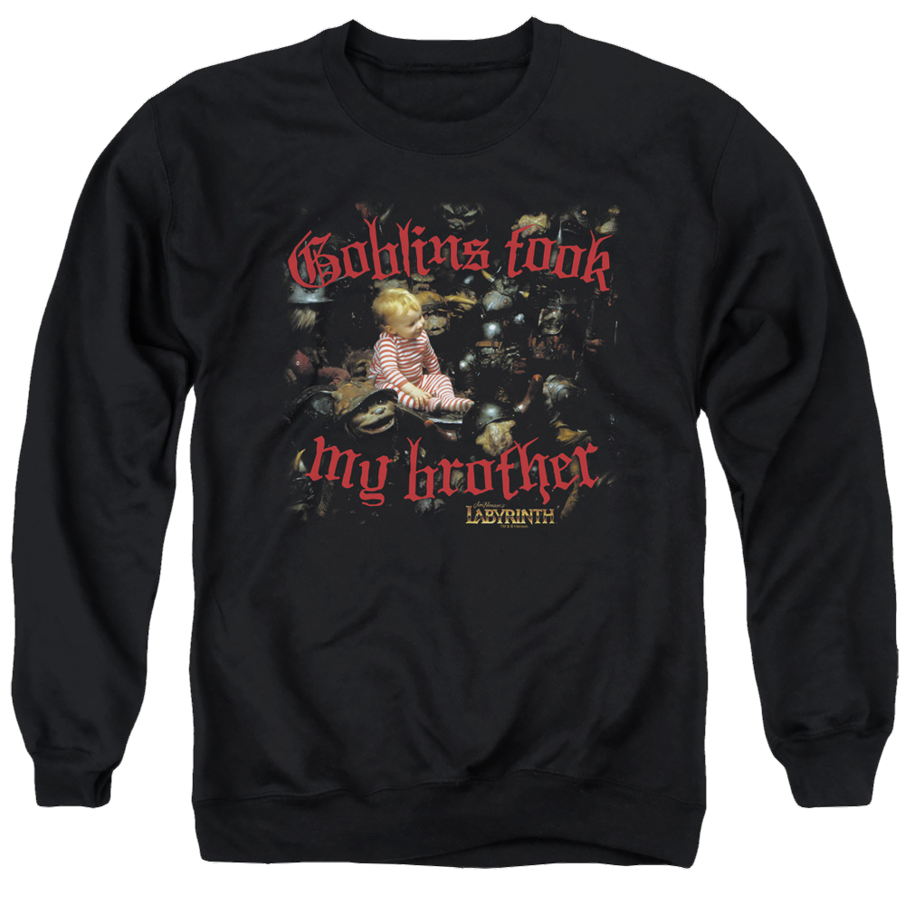Labyrinth Goblins Took My Brother Men's Crewneck Sweatshirt Men's Crewneck Sweatshirt Labyrinth   