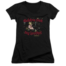 Labyrinth Goblins Took My Brother Juniors V-Neck T-Shirt Juniors V-Neck T-Shirt Labyrinth   