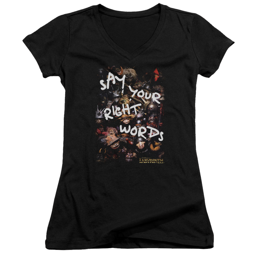 Labyrinth Right Words Juniors V-Neck T-Shirt Juniors V-Neck T-Shirt Labyrinth   