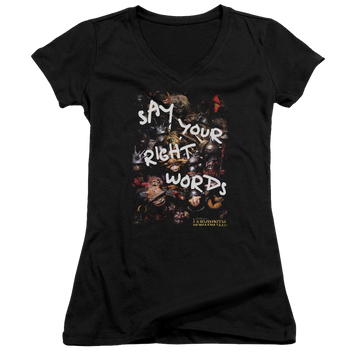 Labyrinth Right Words Juniors V-Neck T-Shirt Juniors V-Neck T-Shirt Labyrinth   