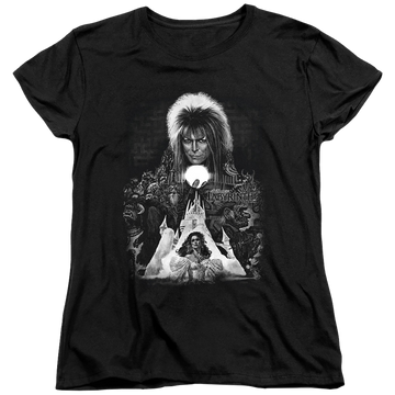 Black women's t-shirt with Labyrinth Castle graphic