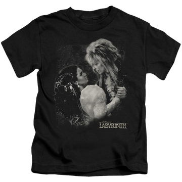 Black kid's t-shirt for ages 4 to 7 with Labyrinth Dream Dance graphic