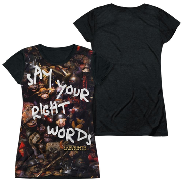 Labyrinth Right Words Juniors Black Back T-Shirt Juniors Black Back T-Shirt Labyrinth   