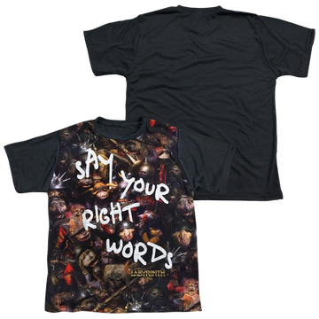 Labyrinth Right Words Youth Black Back T-Shirt (Ages 8-12) Youth Black Back T-Shirt (Ages 8-12) Labyrinth   