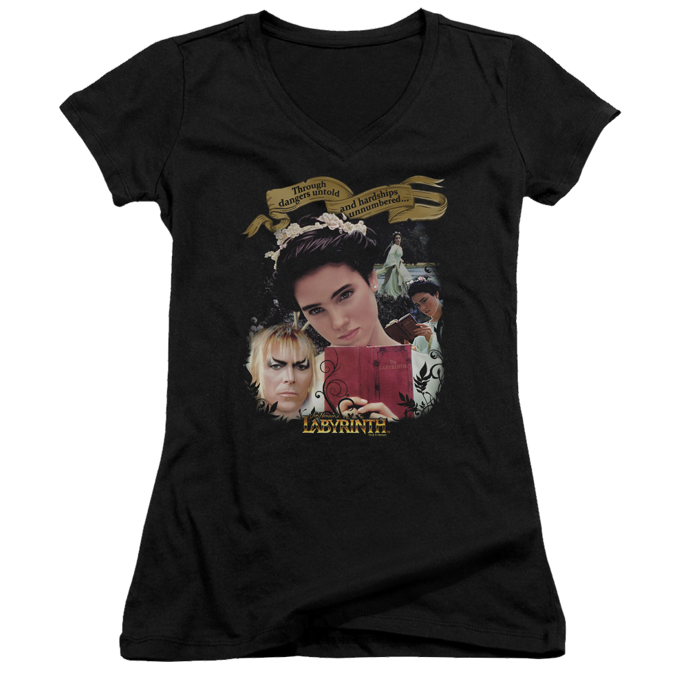 Labyrinth Dangers Untold Juniors V-Neck T-Shirt Juniors V-Neck T-Shirt Labyrinth   