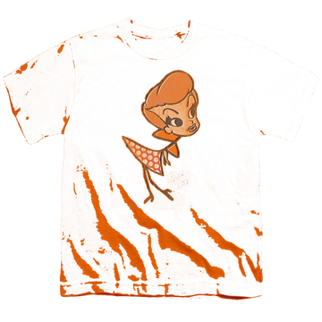 Orange youth t-shirt for ages 8 to 12 with I Love Lucy Vintage Doll graphic