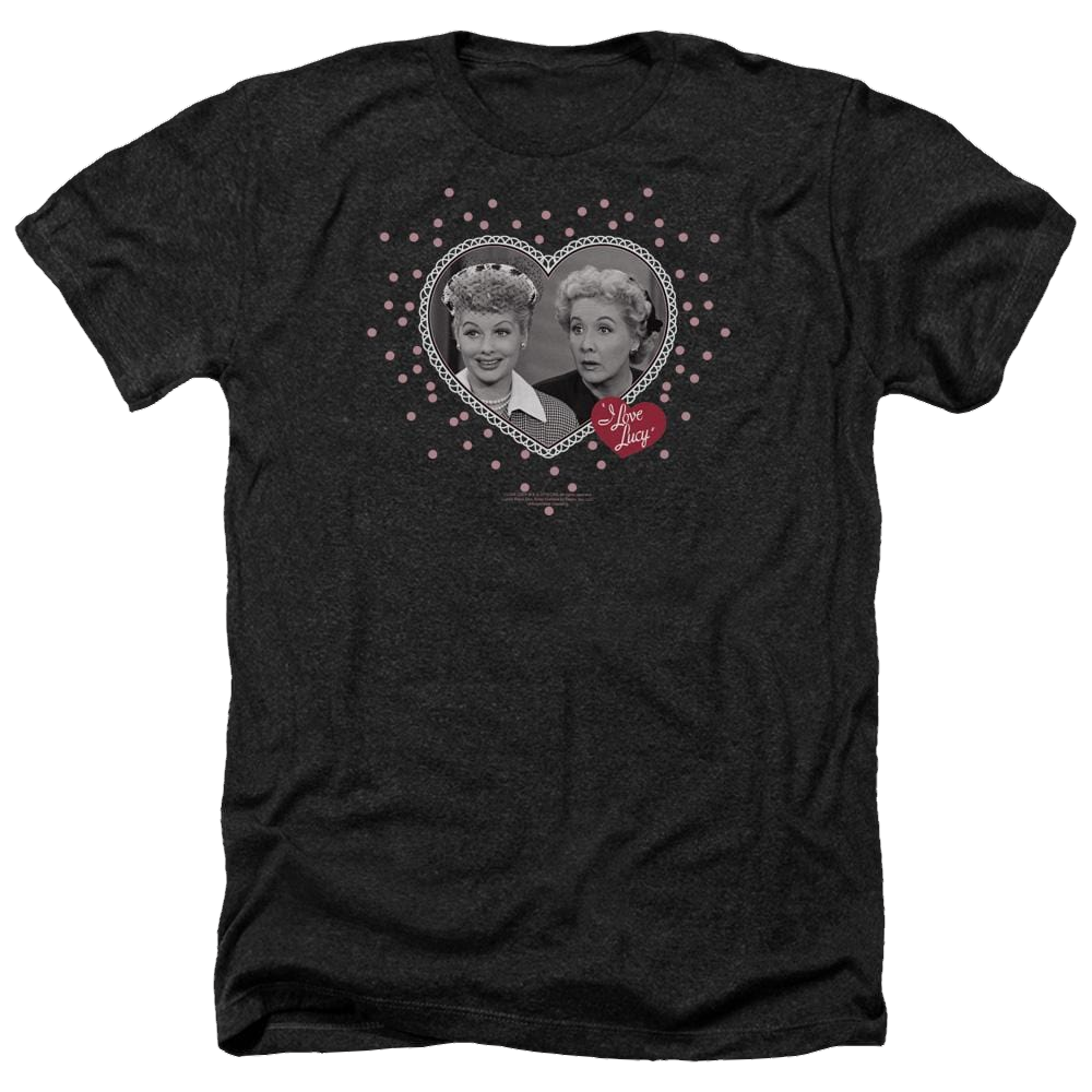 I Love Lucy Hearts And Dots Men's Heather T-Shirt Men's Heather T-Shirt I Love Lucy   