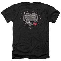 I Love Lucy Hearts And Dots Men's Heather T-Shirt Men's Heather T-Shirt I Love Lucy   