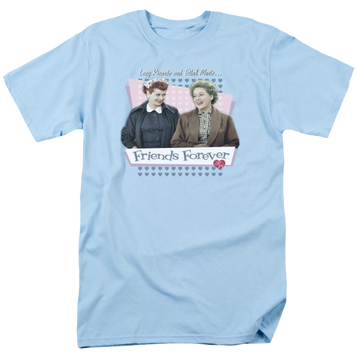 Light blue men's regular fit t-shirt with I Love Lucy Friends Forever graphic