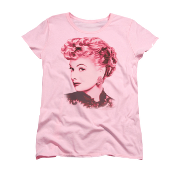 Pink women's t-shirt with I Love Lucy Beautiful graphic