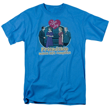 Turquoise men's regular fit t-shirt with I Love Lucy Complete graphic