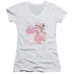I Love Lucy Show Stopper Juniors V-Neck T-Shirt Juniors V-Neck T-Shirt I Love Lucy   