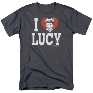 Charcoal men's regular fit t-shirt with I Love Lucy graphic