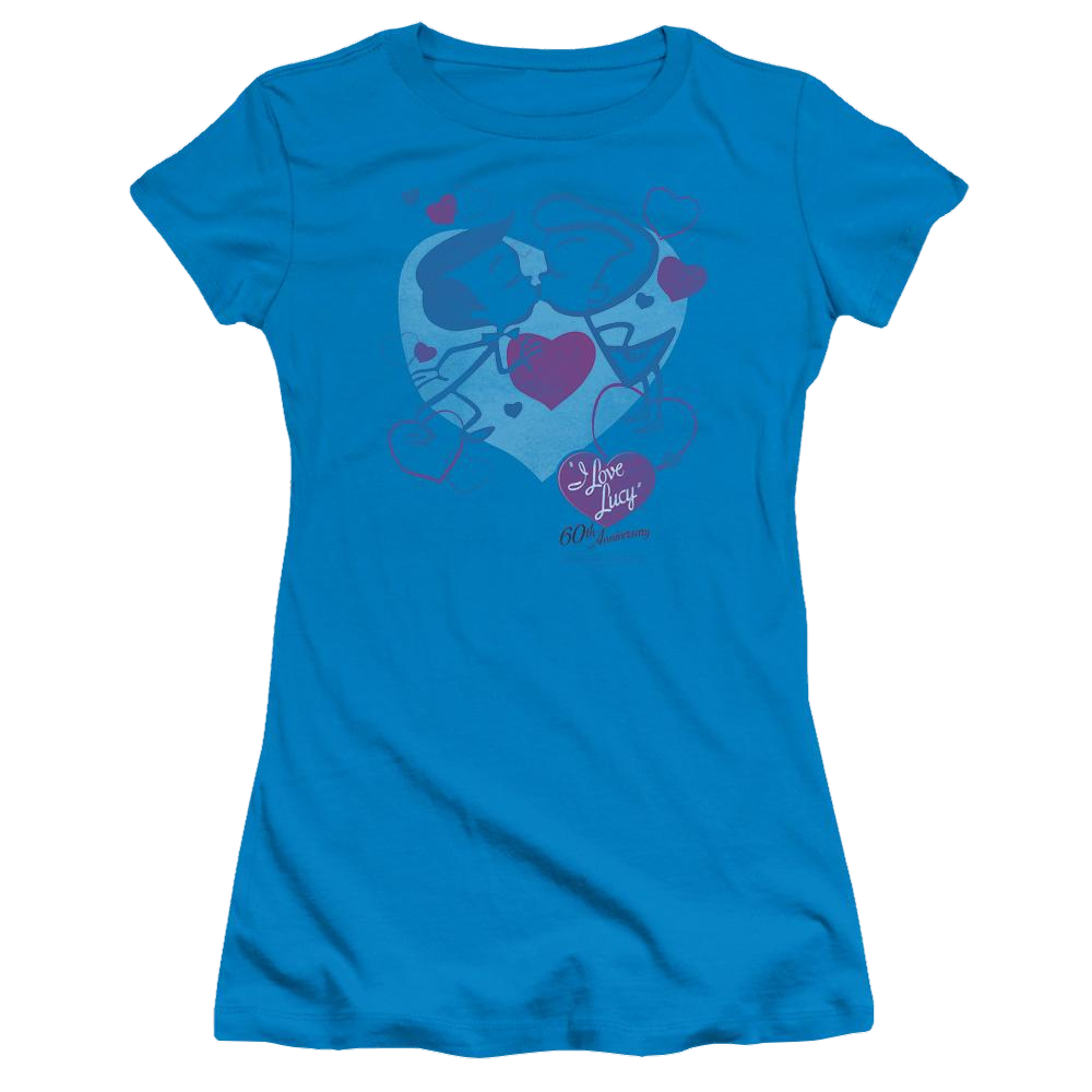 I Love Lucy Cartoon Kiss Juniors T-Shirt Juniors T-Shirt I Love Lucy   