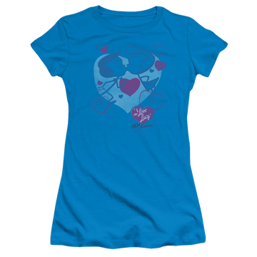 I Love Lucy Cartoon Kiss Juniors T-Shirt Juniors T-Shirt I Love Lucy   