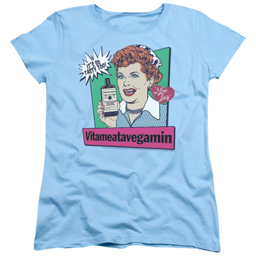 Light blue women's t-shirt with I Love Lucy Vita Comic graphic