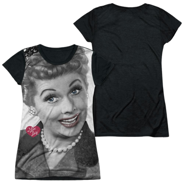 I Love Lucy Timeless juniors black back t-shirt