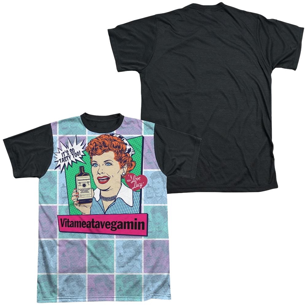 I Love Lucy All Over Vita Comic Men's Black Back T-Shirt Men's Black Back T-Shirt I Love Lucy   