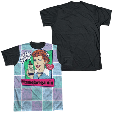I Love Lucy All Over Vita Comic men's black back t-shirt