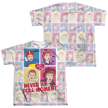I Love Lucy All Over Panels youth all-over print t-shirt for ages 8 to 12