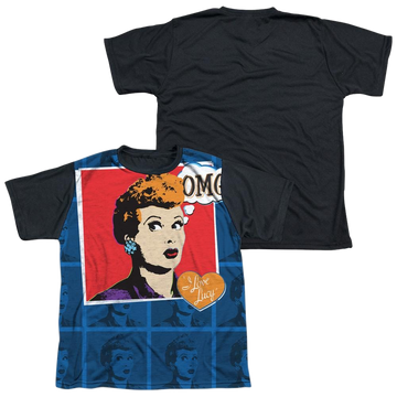 I Love Lucy Omg youth black back t-shirt for ages 8 to 12