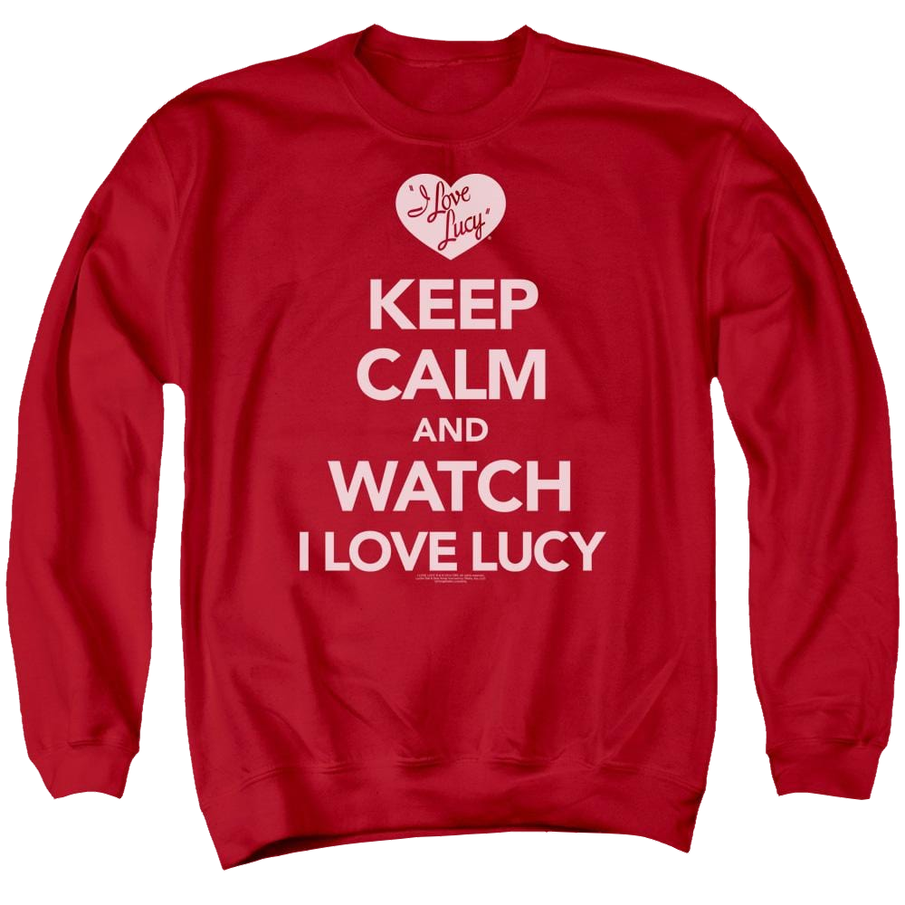 I Love Lucy Keep Calm And Watch Men's Crewneck Sweatshirt Men's Crewneck Sweatshirt I Love Lucy   