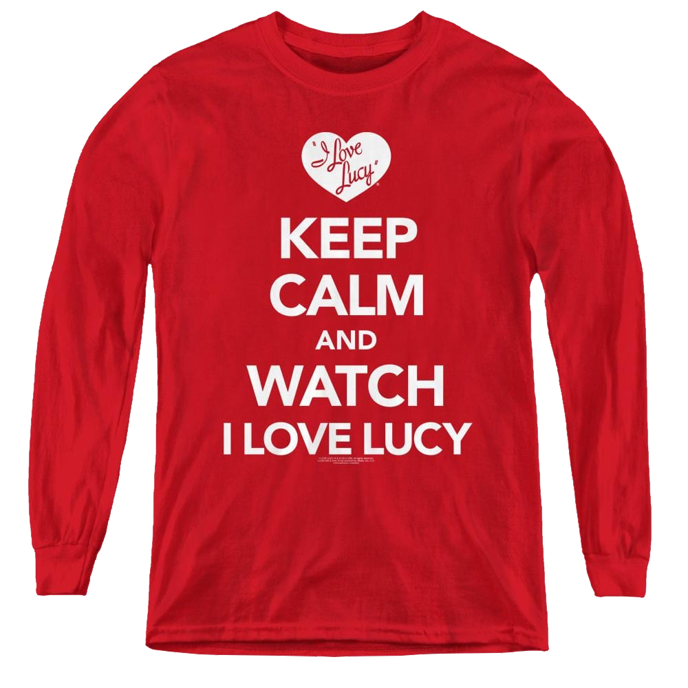 I Love Lucy Keep Calm And Watch - Youth Long Sleeve T-Shirt Youth Long Sleeve T-Shirt I Love Lucy   